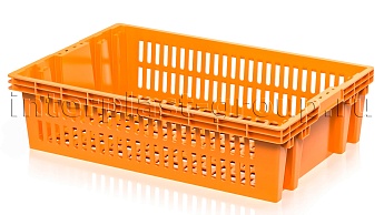 Ящик для овощей, фруктов и хлеба Евролоток оранжевый в Усинске Ящик для овощей, фруктов и хлеба Евролоток оранжевый в Усинске