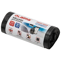 Мешки для мусора 20 л, черные, в рулоне 30 шт., ПНД, 8 мкм, 500х450 мм, LAIMA, 601376 в Усинске