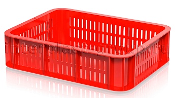 Ящик (лоток) кондитерский перфорированные стенки сплошное дно красный в Усинске