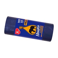 Мешки для мусора 160 л, синие, рулон 10 шт., ПВД, 35 мкм, 1100х900 мм, Уфа Пак, МВ1755 (МВ 160-10ср) в Усинске