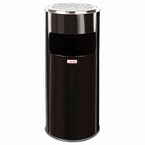 Урна с пепельницей 27 л, нержавеющая сталь, черная, LAIMA PROFESSIONAL в Усинске Урна с пепельницей 27 л, нержавеющая сталь, черная, LAIMA PROFESSIONAL в Усинске