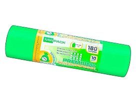 Мешки для мусора 180 л, ароматизированные, зеленые, в рулоне 10 шт., ПВД, 35 мкм, 1100х930 мм, PREMIUM+, 180105301 в Усинске