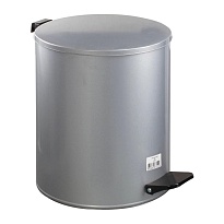 Ведро для мусора с педалью, усиленное, Титан, 15 л, серое, оцинкованная сталь в Усинске