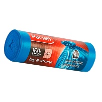 Мешки для мусора 160 л, синие, в рулоне 10 шт., ПВД, 21 мкм, 1200х870 мм, PACLAN Big&Strong, 604075 в Усинске