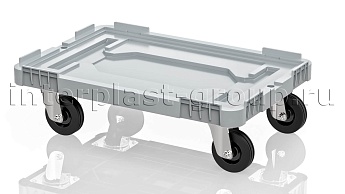 Тележка пластиковая сплошная без тормозов серая в Усинске