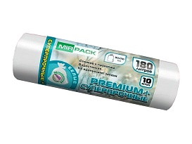 Мешки для мусора 180 л, ароматизированные, белые, в рулоне 10 шт., ПВД, 35 мкм, 1100х930 мм, PREMIUM+, 180105302 в Усинске