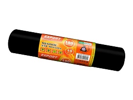 Мешки для мусора 180 л, ароматизированные, черные, в рулоне 10 шт., ПВД, 80 мкм, 1100х930 мм, EXPORT, exp18010142 в Усинске