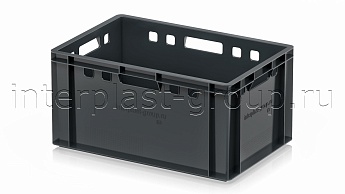 Ящик для мяса и колбасных изделий Е-3 темно-серый в Усинске Ящик для мяса и колбасных изделий Е-3 темно-серый в Усинске