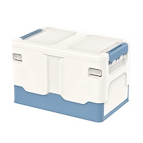 Ящик пластиковый складной белый, дно синее, 370х240х240 мм в Усинске