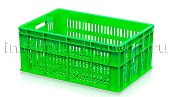 Ящик для молока, мяса, овощей и фруктов большая перфорация дно перфорированное светло-зеленый в Усинске