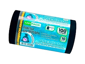Мешки для мусора 100 л, черные, в рулоне 10 шт., ПВД, 70 мкм, 1000х600 мм, PREMIUM+, 1001076 в Усинске
