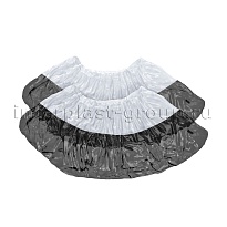 Бахилы бело-черные 1000 шт (500 пар), 48 мкм, двойная подошва, с одной резинкой, Эконом+ в Усинске