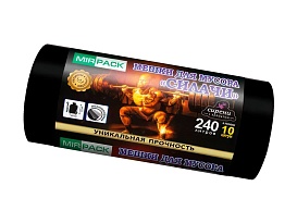 Мешки для мусора 240 л, ароматизированные, черные, в рулоне 10 шт., ПВД 40 мкм, 1500х1100 мм, СИЛАЧИ, sil24011110 в Усинске