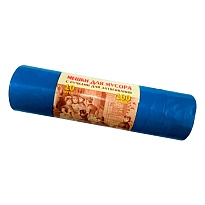 Мешки для мусора 100 л, с завязками, синие, в рулоне 10 шт., ПВД, 40 мкм, 840х670 мм, Концепция Быта Vitalux, 604933 в Усинске