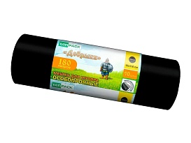 Мешки для мусора 180 л, ароматизированные, черные, в рулоне 10 шт., ПВД, 100 мкм, 1100х930 мм, Добрыня, Dob18010black в Усинске